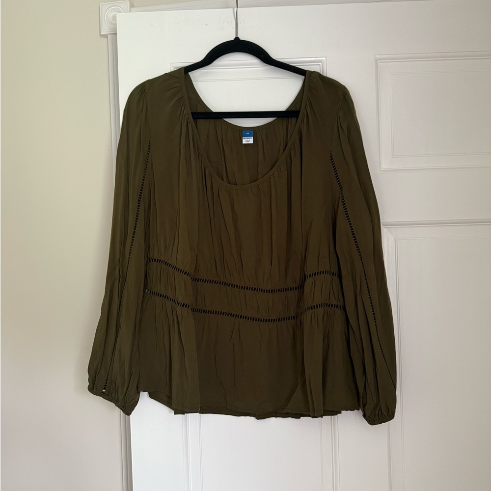 Old Navy Green Peplum Blouse